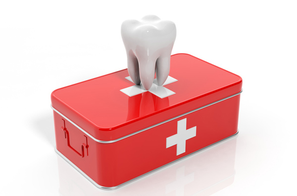 Rendering of tooth on emergency kit